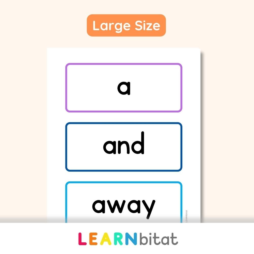 Preschool Dolch Sight Words Flash Cards - Printable PDF - Image 2