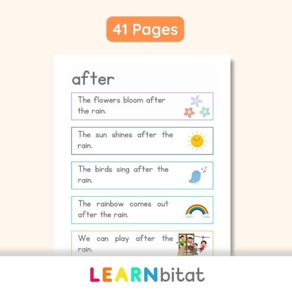 Printable 1st Grade Dolch Sight Words Sentences PDF