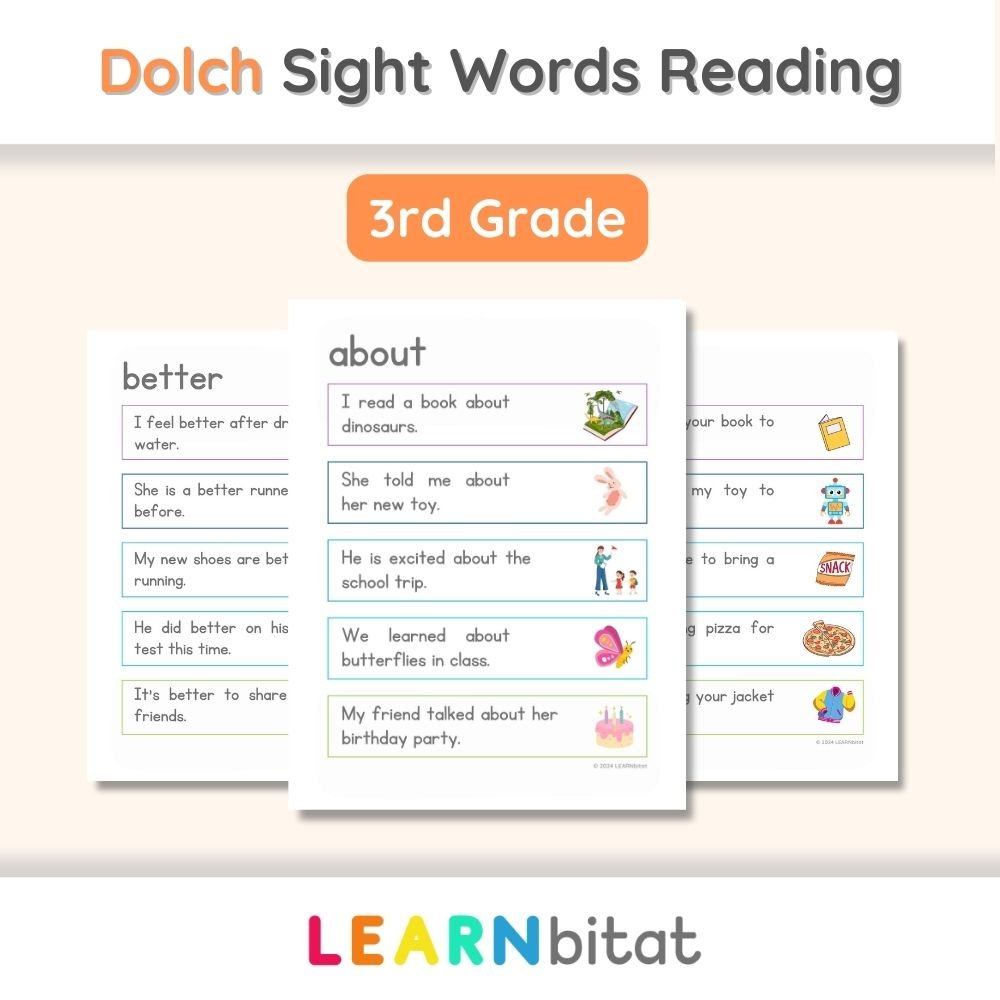 Printable 3rd Grade Dolch Sight Words Sentences PDF