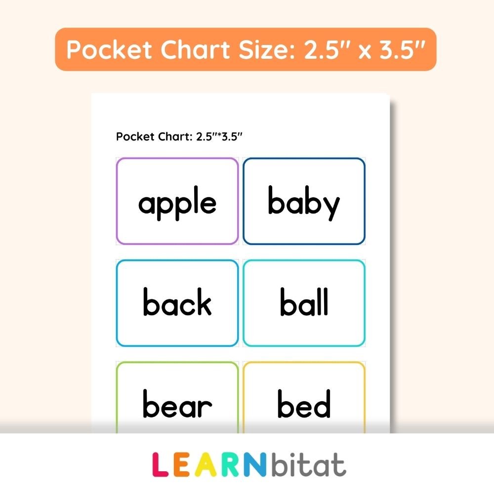 Printable Dolch Nouns Sight Words Flashcards PDF