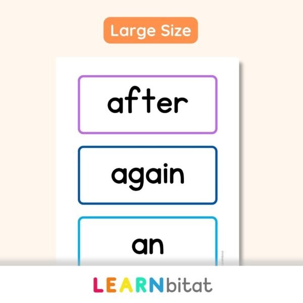 Printable Dolch Sight Words Flash Cards for 1st Grade