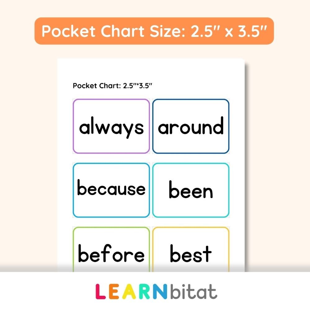 Printable Dolch Sight Words Flash Cards for 2nd Grade