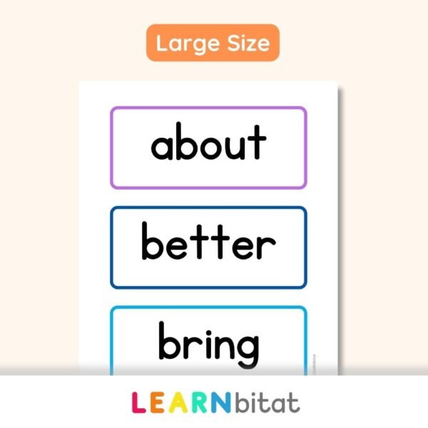 Printable Dolch Sight Words Flash Cards for 3rd Grade