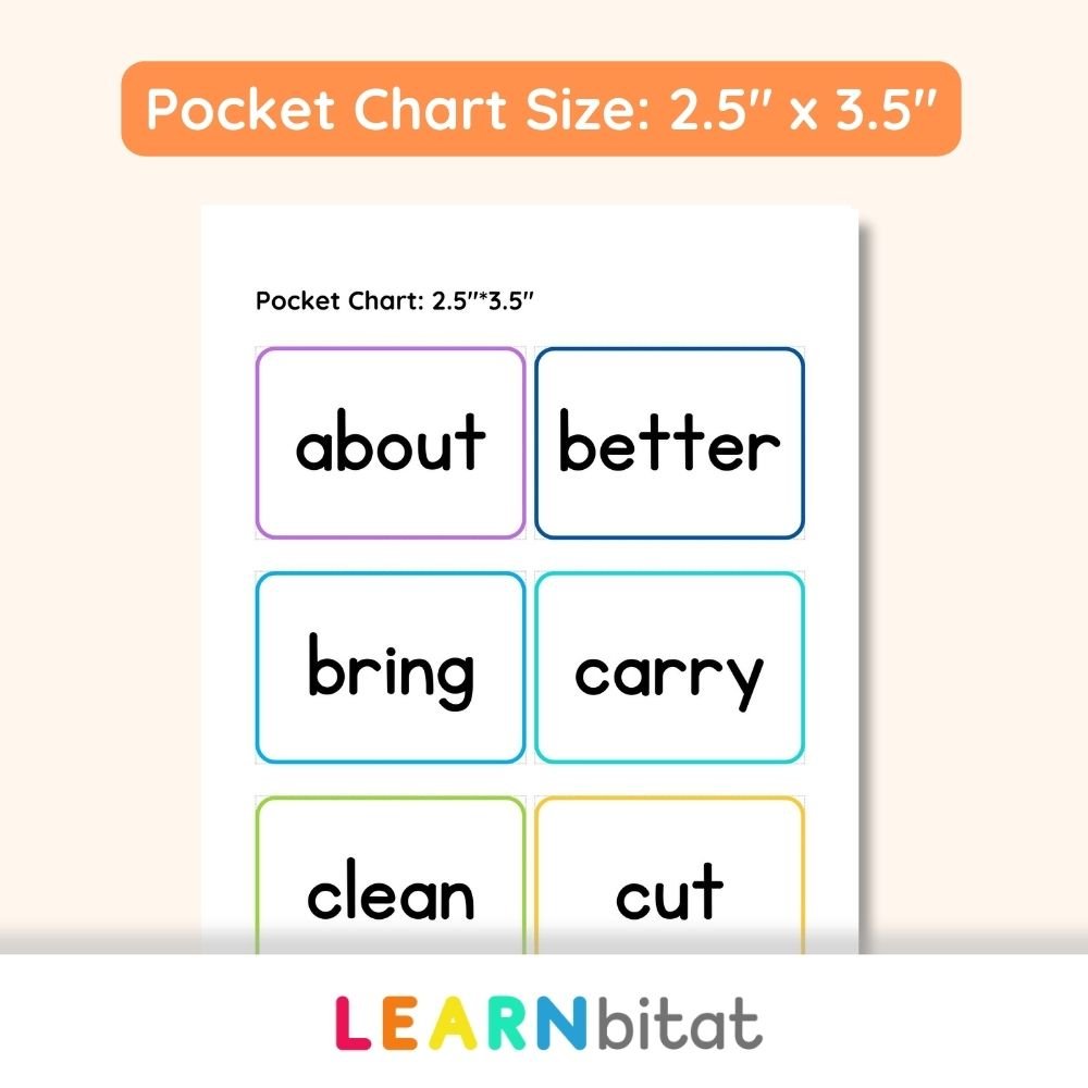 Printable Dolch Sight Words Flash Cards for 3rd Grade