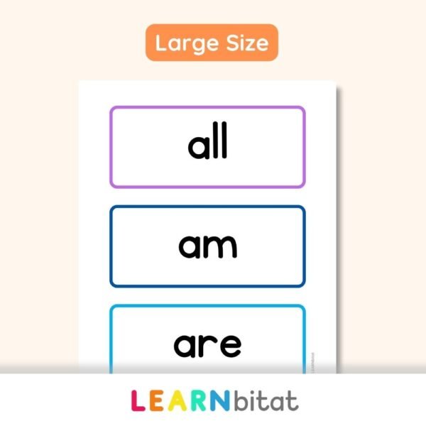 Printable Dolch Sight Words Flash Cards for Kindergarten