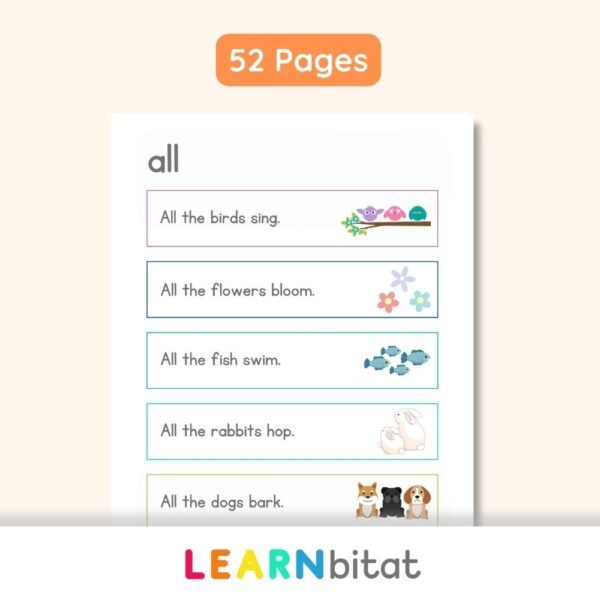 Printable Kindergarten Dolch Sight Words Sentences PDF 