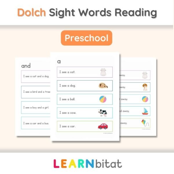 Printable Preschool Dolch Sight Words Sentences PDF